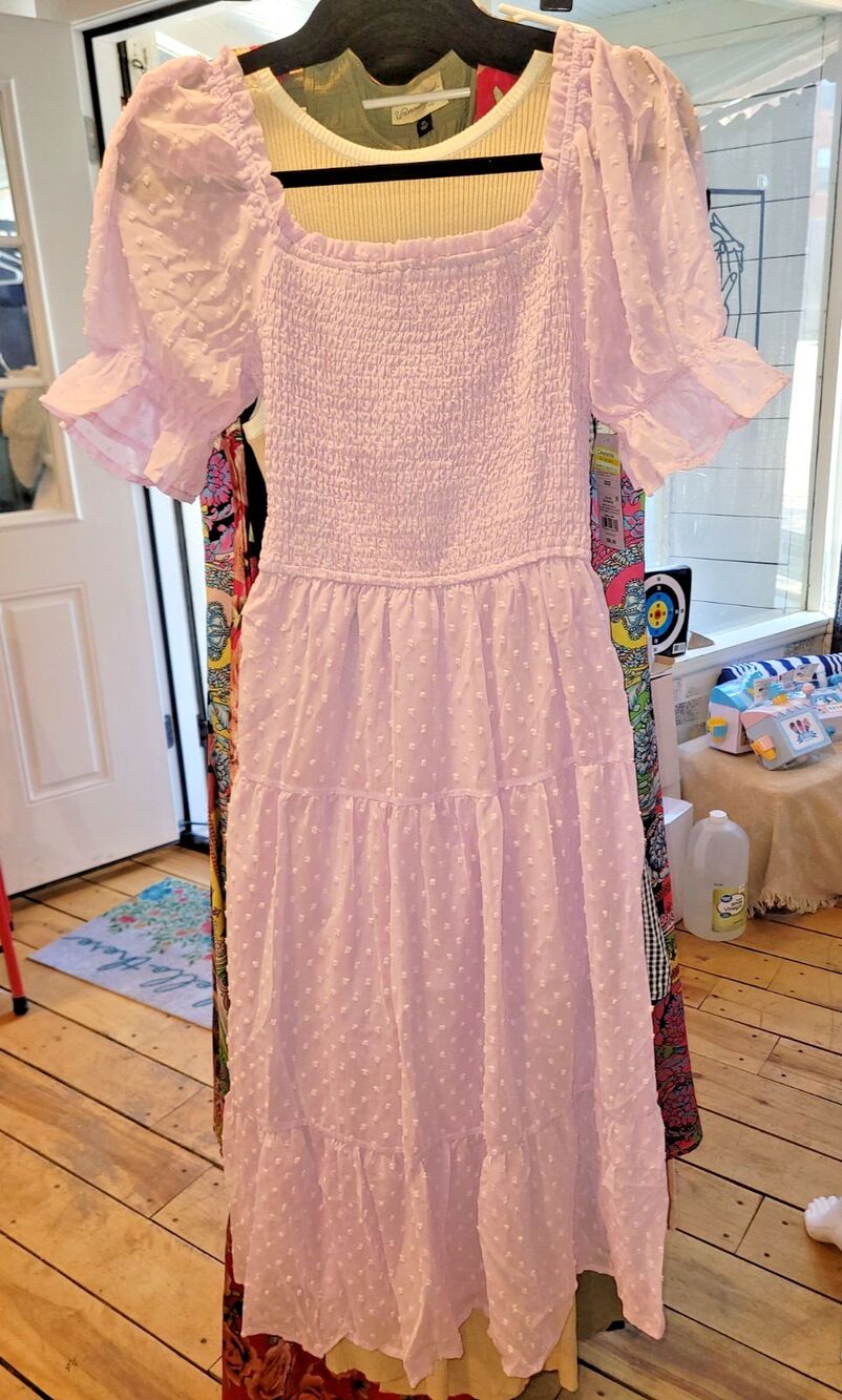Merokeety Purple Sheer Shell Lined Dress, Size Small
